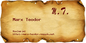 Marx Teodor névjegykártya